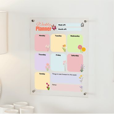 Weekly Acrylic Wall Planner – Minimal & Functional Organizer - Memories InsiteFLOWRAL WEEKLY PLANNER II