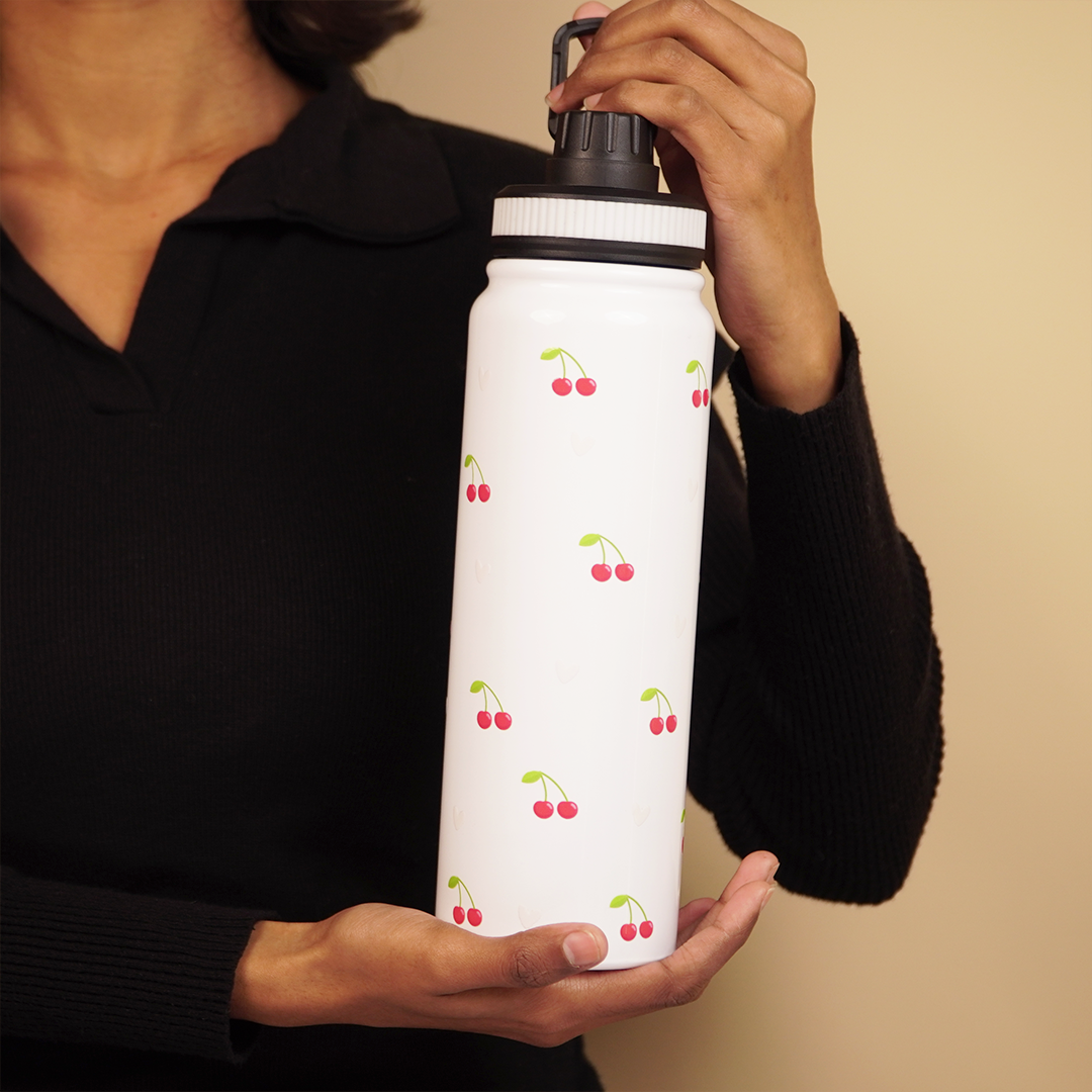 Cherry Bliss Stainless Steel Water Bottle | Cute & Durable Everyday Hydration
