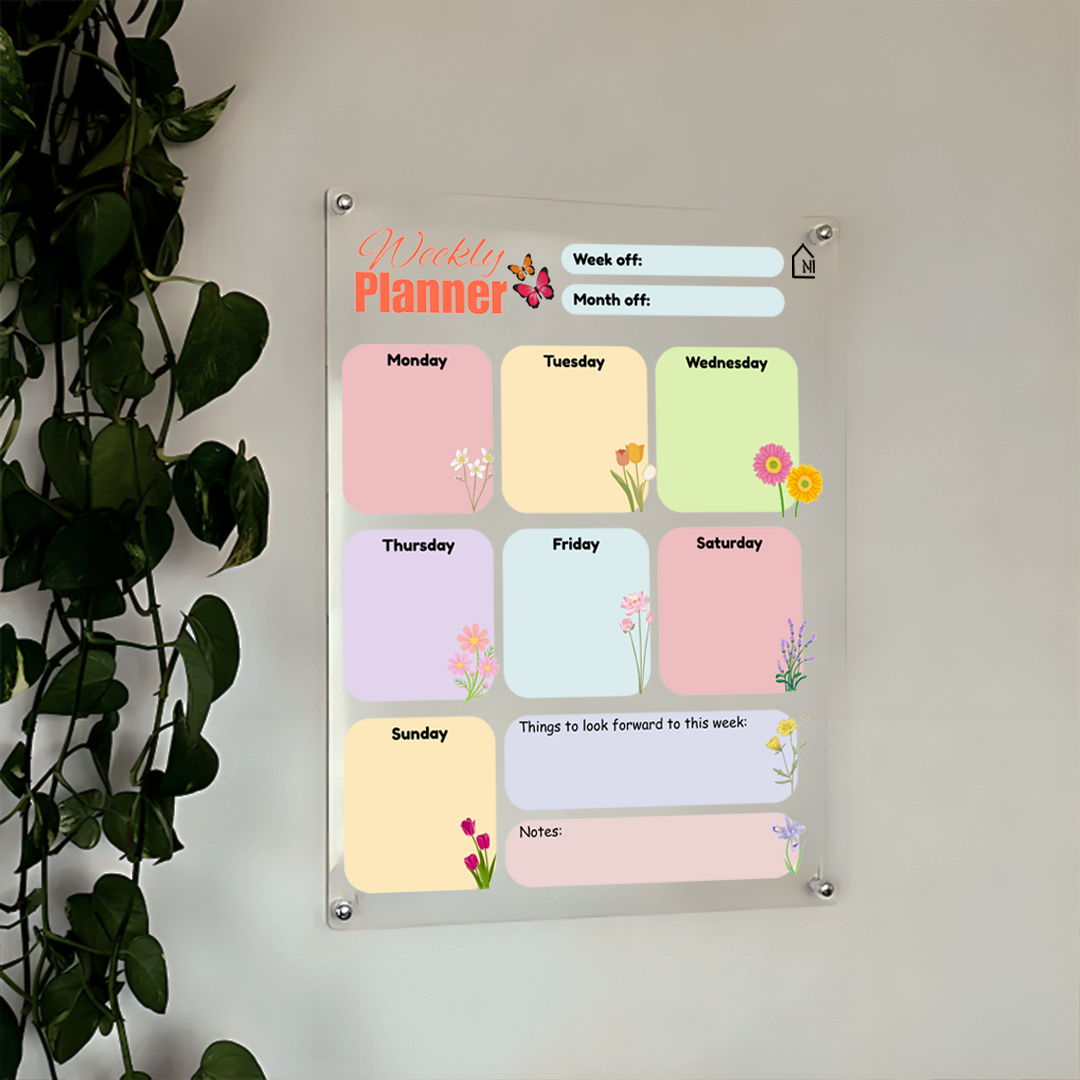 Weekly Acrylic Wall Planner – Minimal & Functional Organizer
