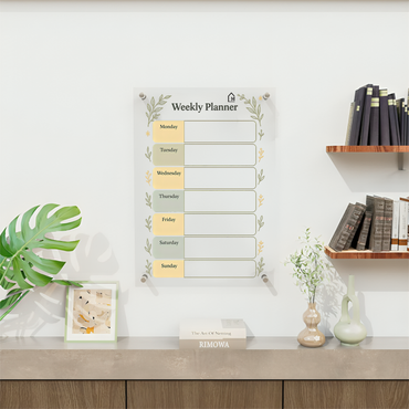 Minimal Botanical Weekly Acrylic Wall Planner – Elegant & Functional Organizer