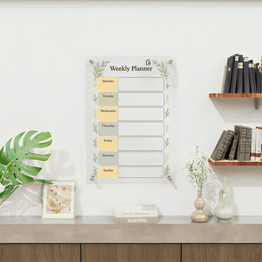 Minimal Botanical Weekly Acrylic Wall Planner – Elegant & Functional Organizer - Memories InsiteBOTENICAL WEEKLY PLANNER II