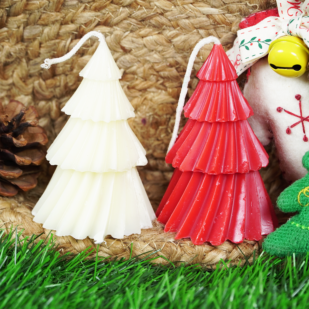 Set-2 Christmas Tree Shape Scented Candle - Memories Insite