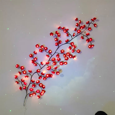 MEMORIES INSITE® RED ROSE TREE BRANCH WALL LIGHT