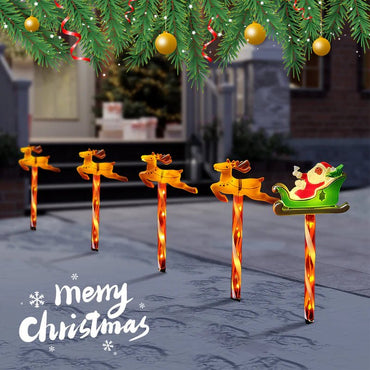 Solar Christmas Santa and Deer Light - Memories InsiteSANTA AND DEER SOLAR LIGHT 5PACK