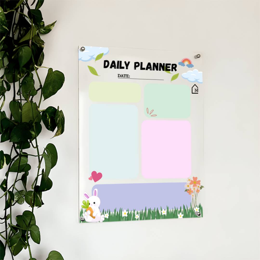 Acrylic Wall Task Planner – Reusable & Stylish Organizer for Home, Office & Kids