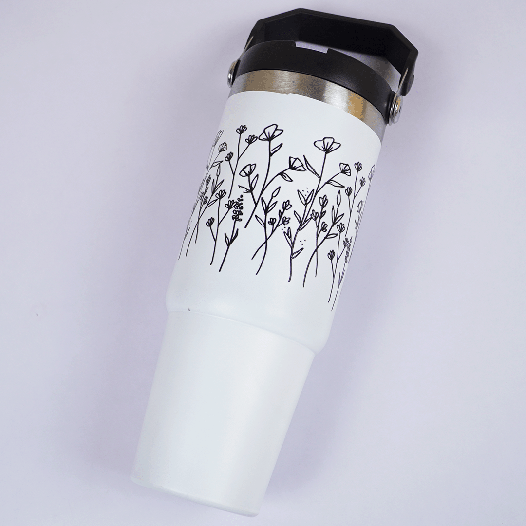 Customized FleurFlow Flipstraw Tumbler with Straw & Lid - Memories Insite