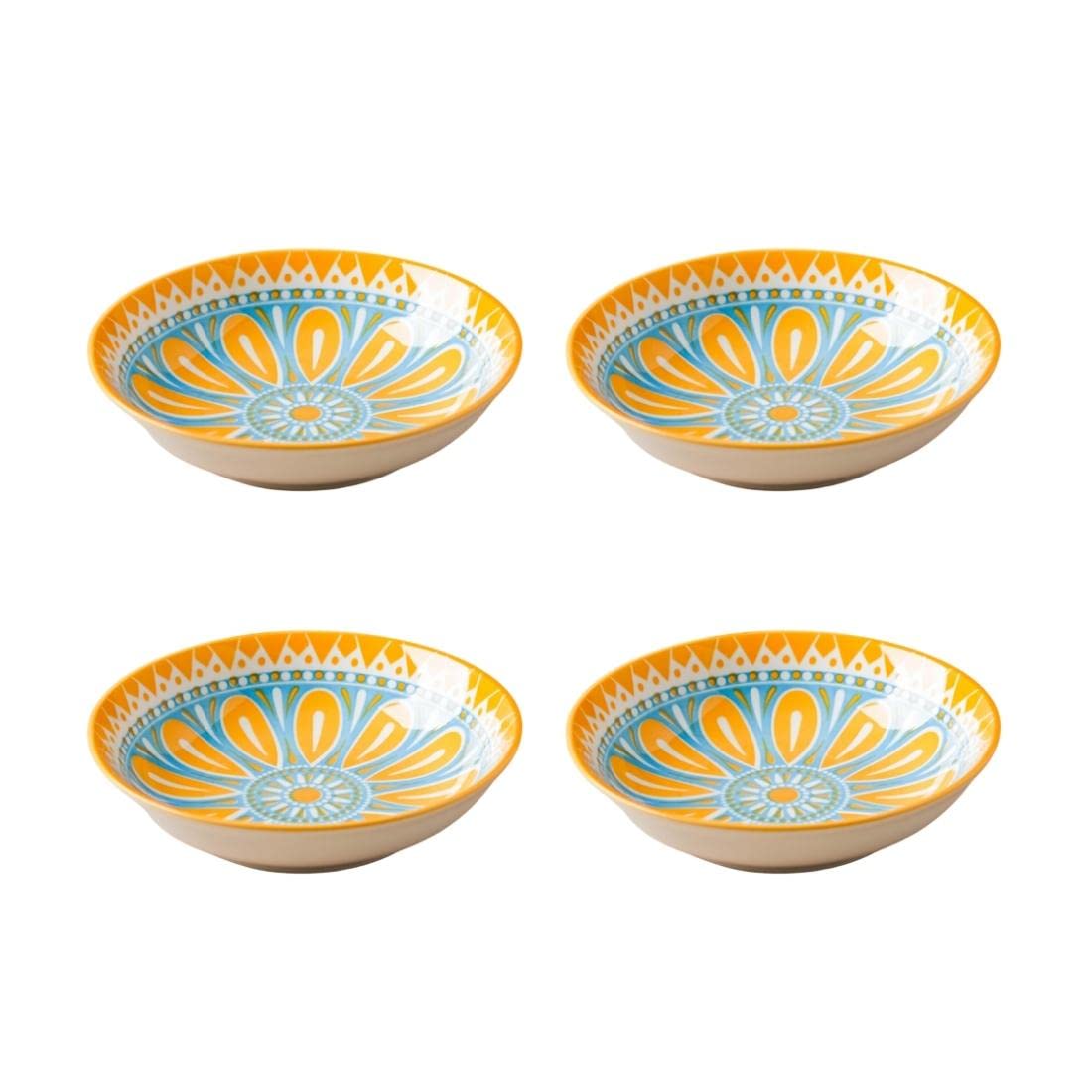 Vibrant Sunshine Bloom Ceramic Bowls – Set of 4 (220ml each)