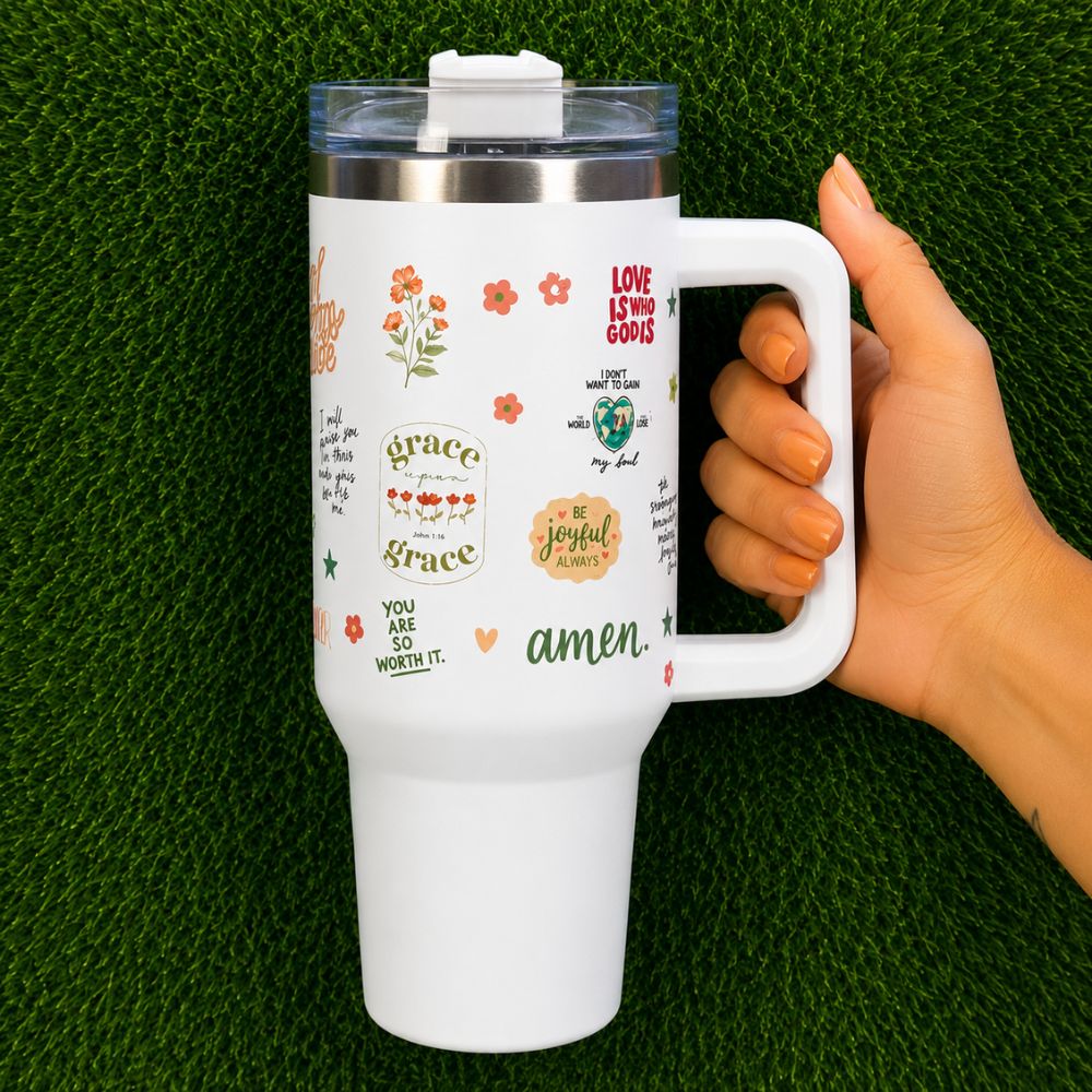 White Stainless Steel Travel Mug