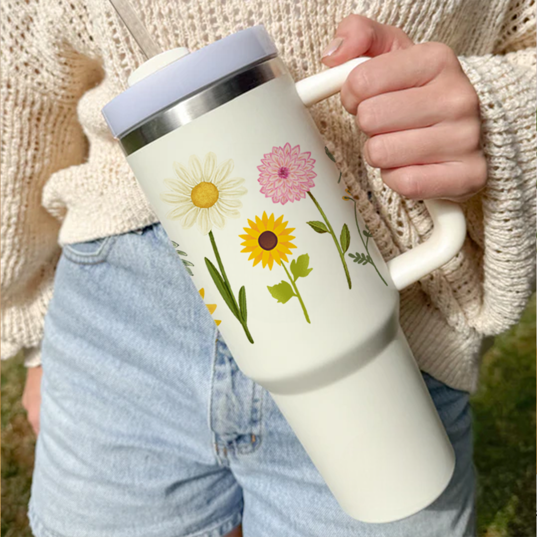 FloraCup™ Tumbler with Straw & Lid