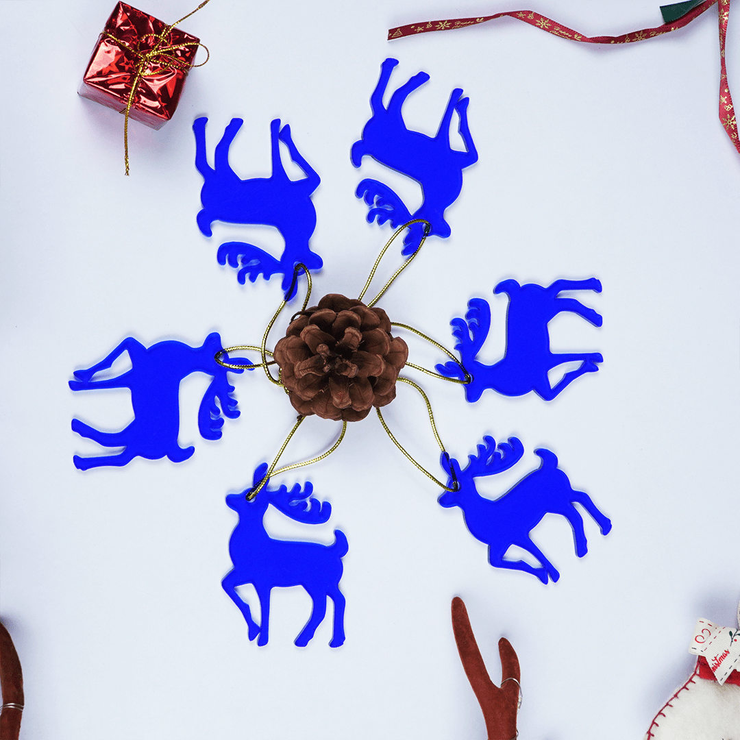 Blue Deer designed Christmas Decoration Ornaments- Set of 2 - Memories InsiteSet of 2