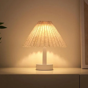 Pleated LED Table Lamp | 3 Light Modes | Portable & Rechargeable Bedside Lamp for Home Décor