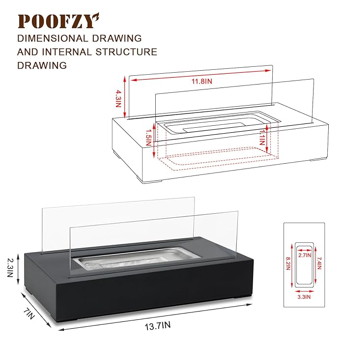 Rectangle™ Tabletop Fireplace Lamp