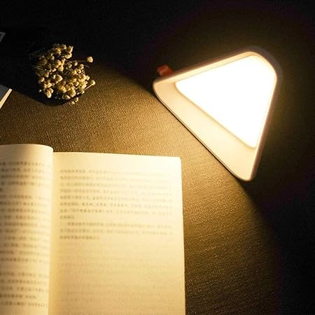 Gravity Flip Lamp,3 Level Dimmable : Reading Light, Night Light, USB Rechargeable Light Triangle Shape Cordless Desk Light for Living Room, Bedroom, Outdoor, Study table lamp.