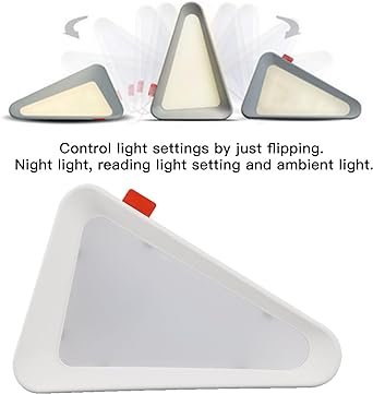 Gravity Flip Lamp,3 Level Dimmable : Reading Light, Night Light, USB Rechargeable Light Triangle Shape Cordless Desk Light for Living Room, Bedroom, Outdoor, Study table lamp.