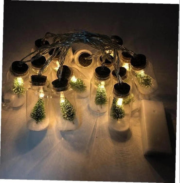 Christmas Tree Light Glass Bottle Pedant for Christmas New Year DIY Table Indoor Outdoor Decoration - Memories Insite