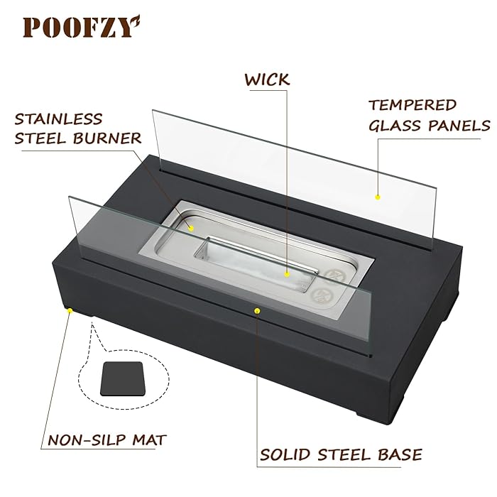 Rectangle™ Tabletop Fireplace Lamp