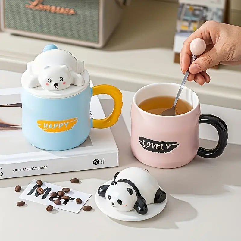 Naughty Three Bears Cute Cartoon Ceramic Cup - Memories Insite