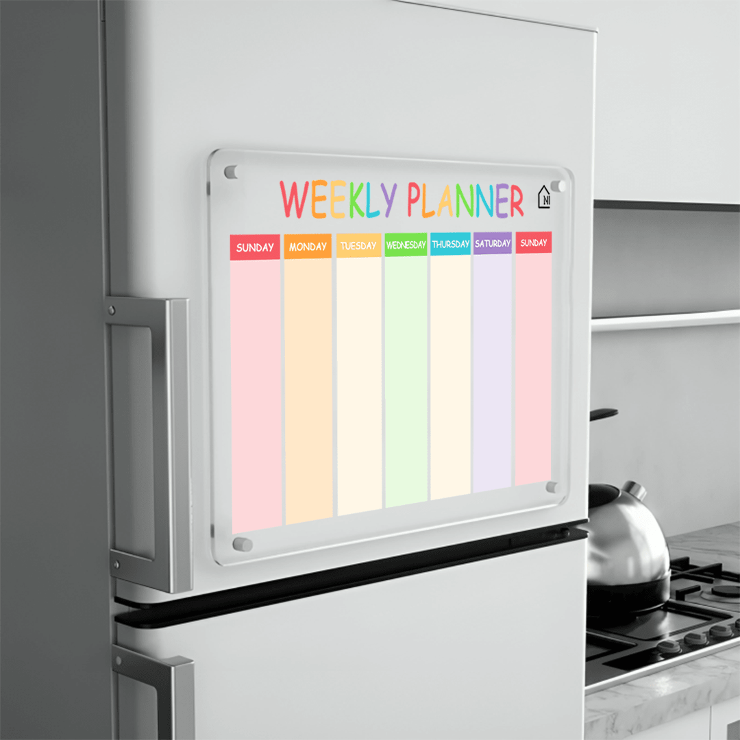 Rainbow styled Weekly Magnetic Fridge Planner | Pens and Reg - Memories InsiteRAINBOW BLOCK FRIDGE PLANNER I