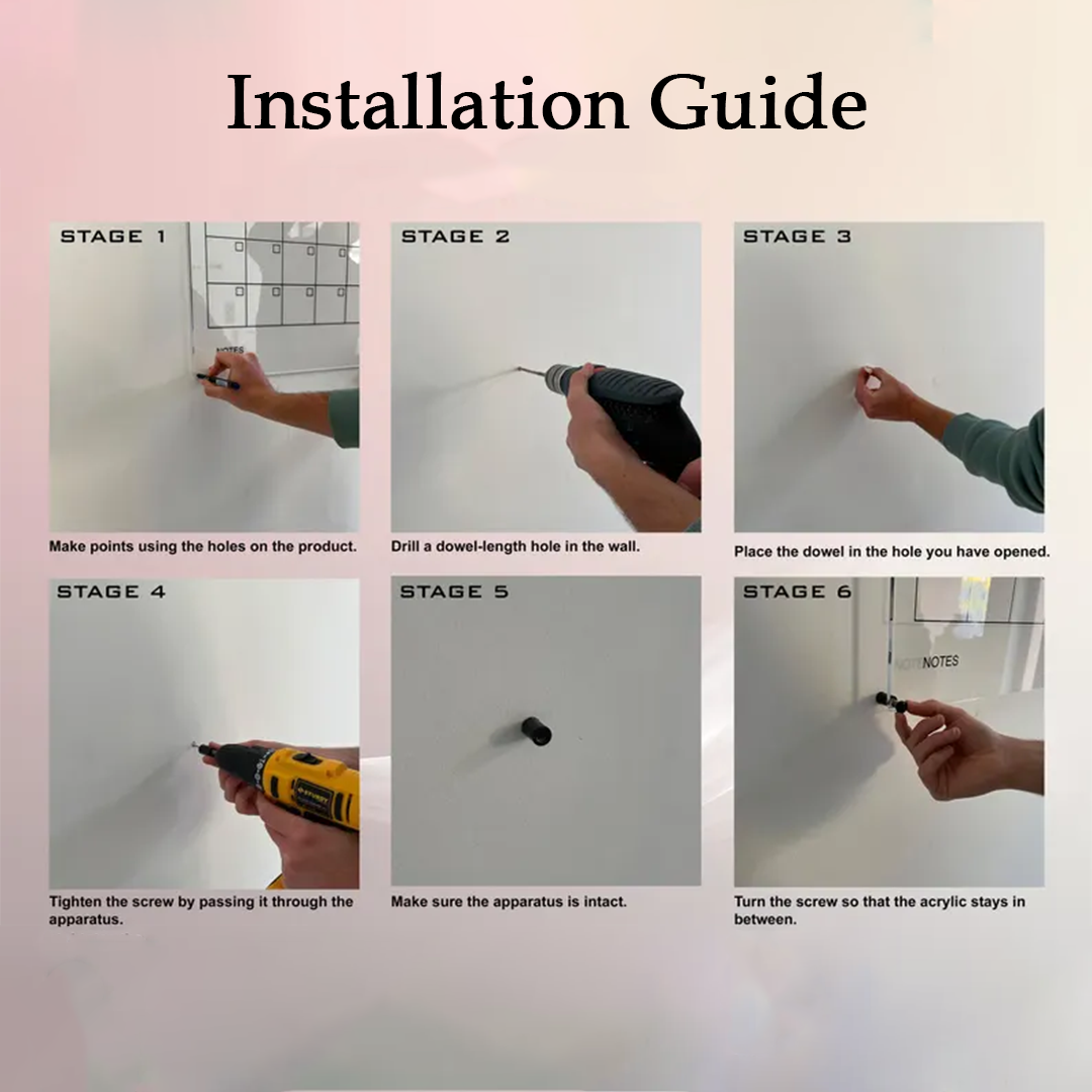 Colorful Acrylic Monthly Milky Planner Board with Notes Section – Reusable Wall Calendar for Home & Office