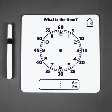 Reusable Kids Time Learning Board with Pen Box & Cleaning Cloth - Memories Insite
