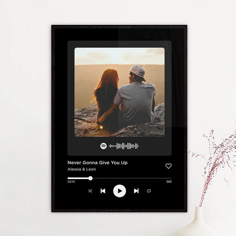 Personalized Picture Frame with Custom Spotify Code Wonderful Valentine's Day Gift