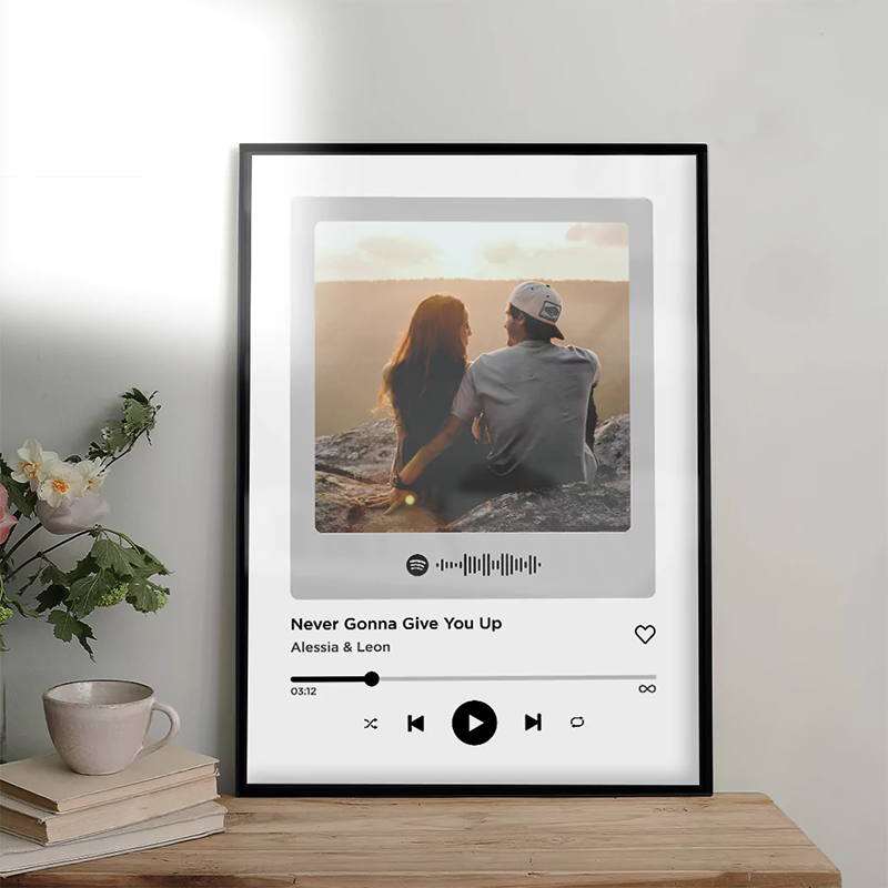 Personalized Picture Frame with Custom Spotify Code Wonderful Valentine's Day Gift