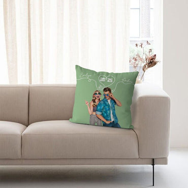 Personalized Cartoon Pillow Customed Couple Photos Romantic Valentine's Day Gift for Her - Memories InsiteCARTOON COUPLE PILLOW-1