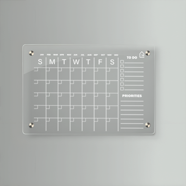 Clear Acrylic Wall Planner with Monthly Grid & Priority Section – Reusable Planner Board