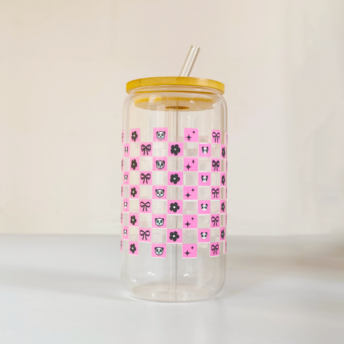 Panda Charm Tumbler with Bamboo Lid & Straw – Cute & Aesthetic Hydration