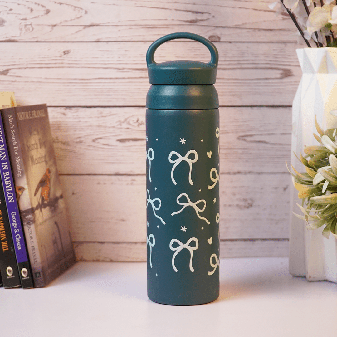 Green Flow Bow Tumbler- 500 ML - Memories InsiteGREEN FLOW BOW TUMBLER