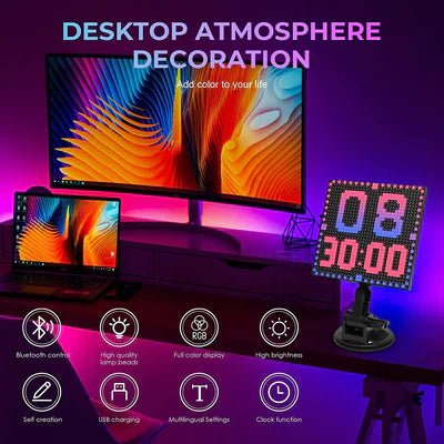 Smart Screen Display Frame, Car Rear Window LED Screen Light, Pattern Animation Scrolling Programmable LED Light , LED Screen, Portable Car Dashboard Screen , App control led Display Screen - Memories InsiteSmart Screen Led Display 1876-757
