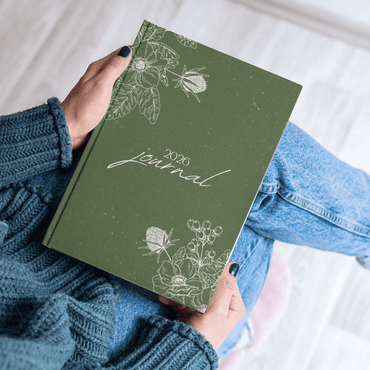 2026 Journal | Botanical Green Daily Writing Notebook - Memories Insite