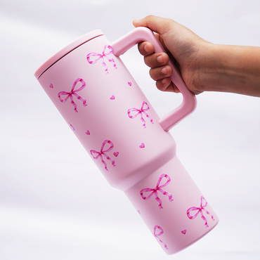 Pink Petals & Bows Tumbler