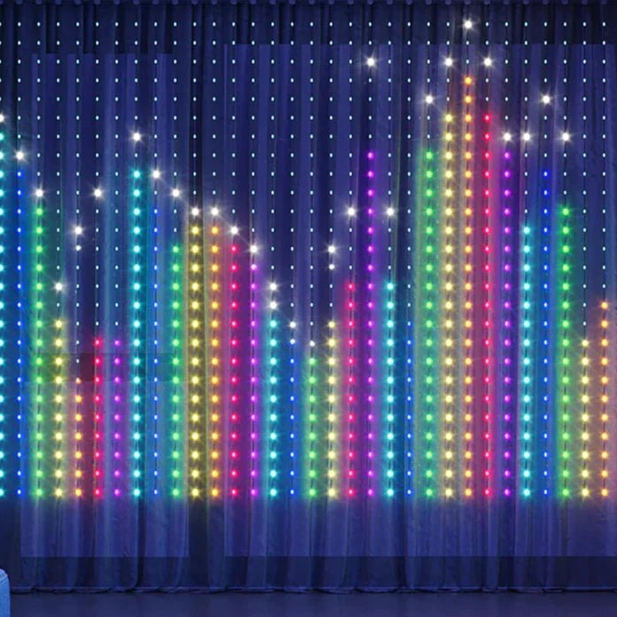 Smart 400 LED Curtain Lights - Bluetooth, Music Sync, Custom Patterns & Text, RGB Colors - Memories InsiteSMART CURTAIN