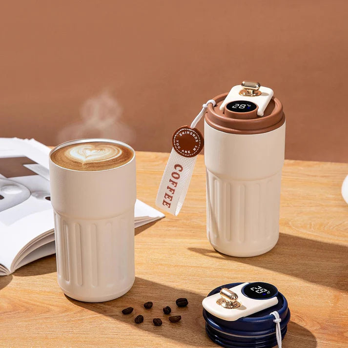 Smart Temperature Display Coffee Mug – Stylish & Portable