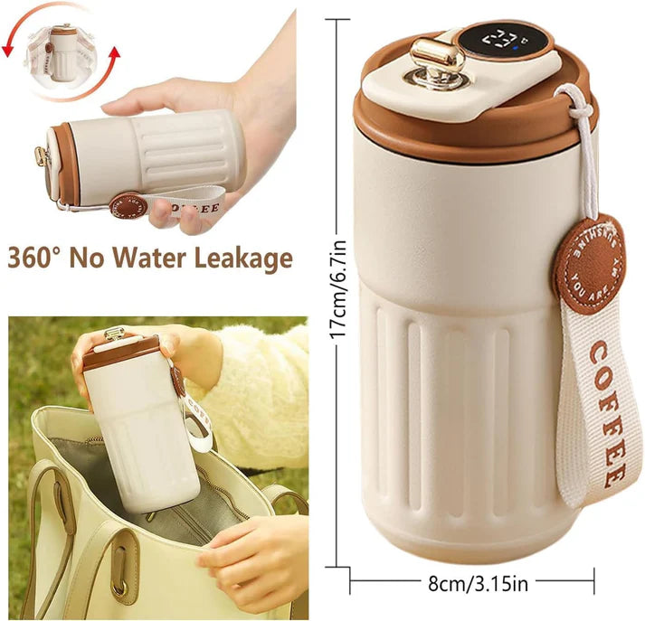 Smart Temperature Display Coffee Mug – Stylish & Portable