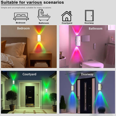 LED Wireless Wall Sconce with 7 Colors Changing, Motion Sensor Light Indoor, 1500mAh