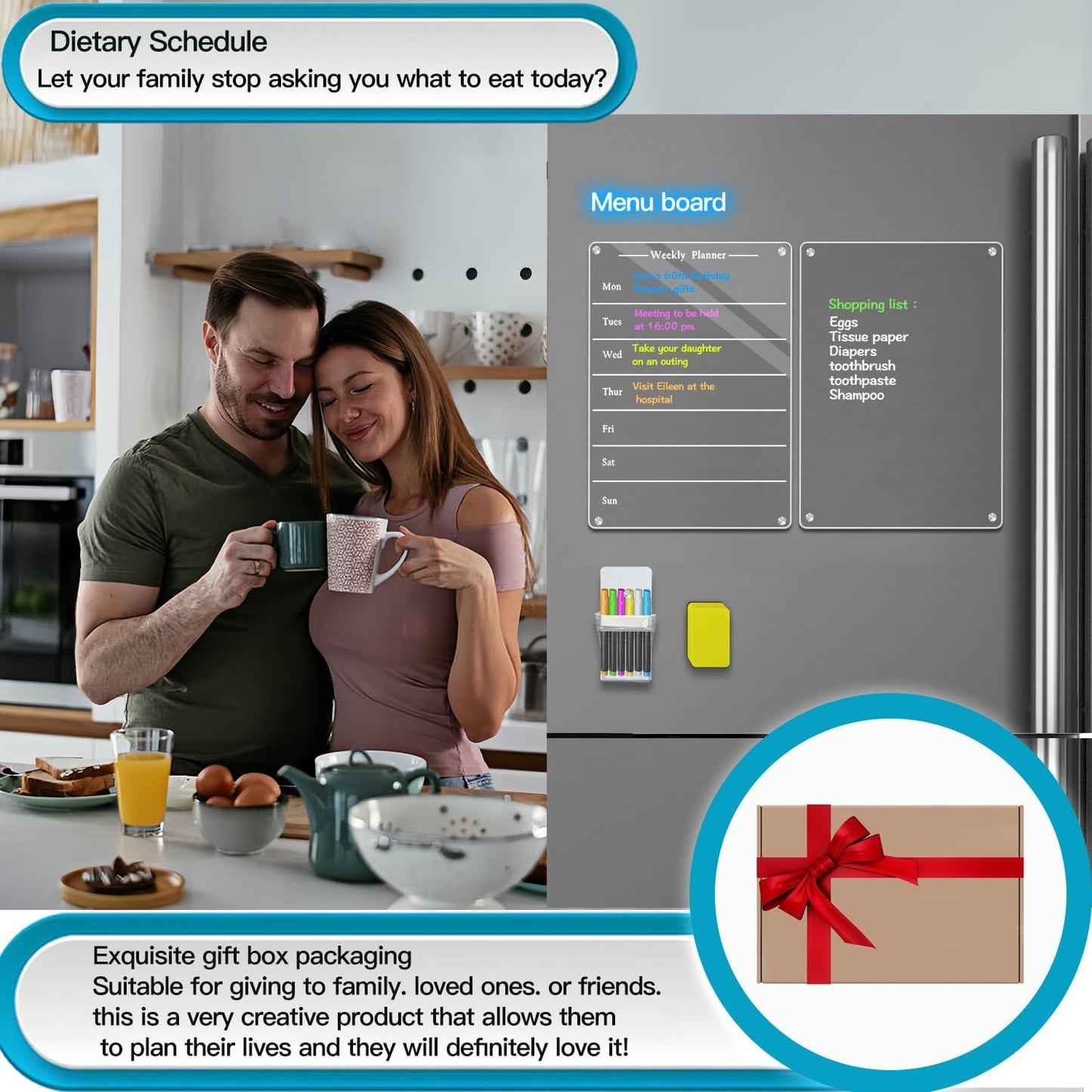 Magnetic Acrylic Fridge Calendar – Stylish, Colorful & Easy Planning!