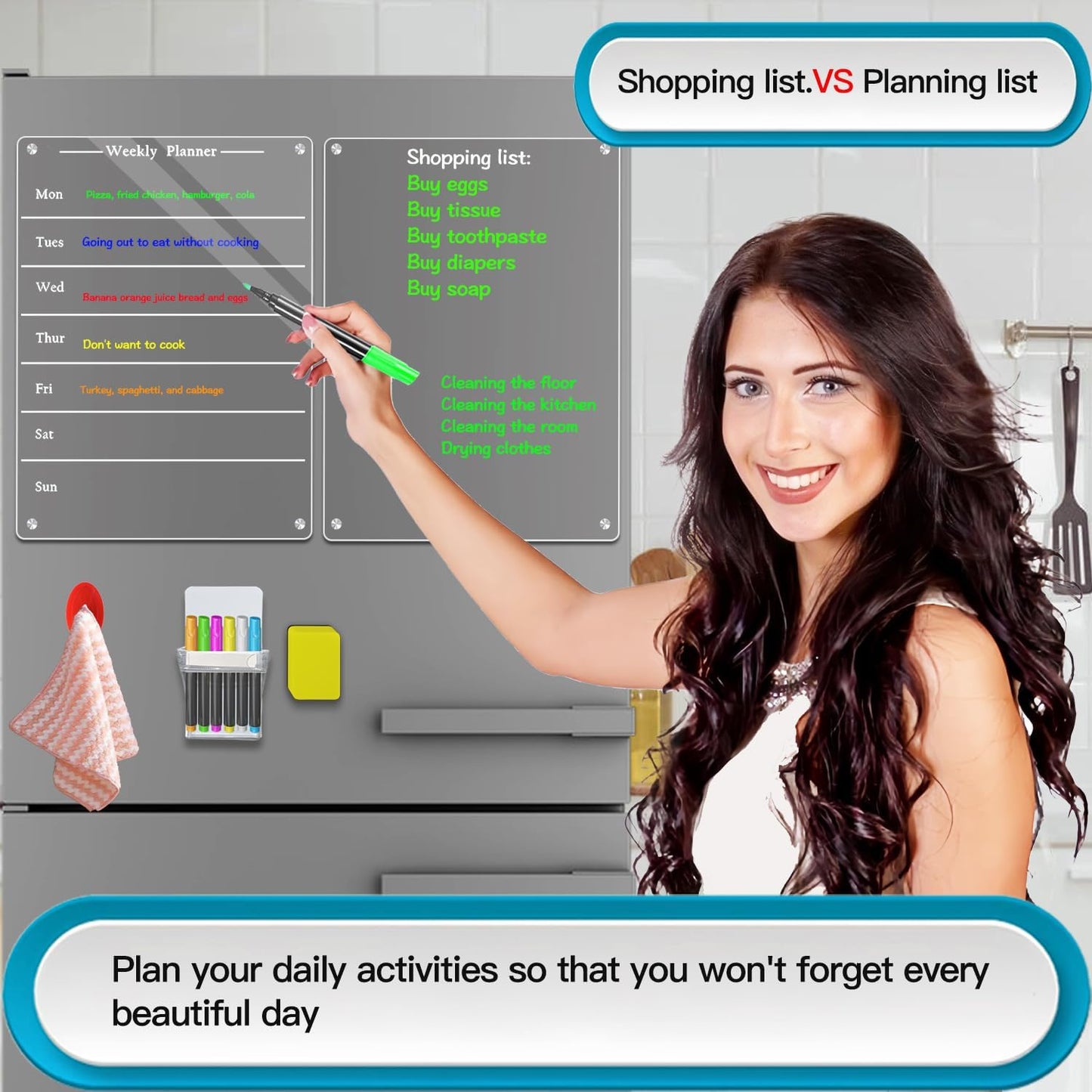 Magnetic Acrylic Fridge Calendar – Stylish, Colorful & Easy Planning!