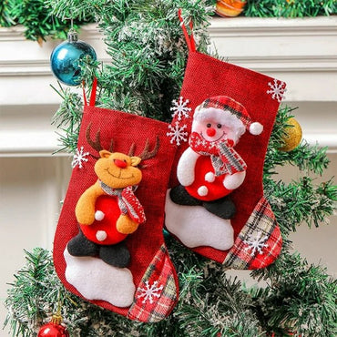 Set of 4 Christmas Tree Ornaments Christmas Stockings - Random design only - Memories InsiteCHRISTMAS SOCKS