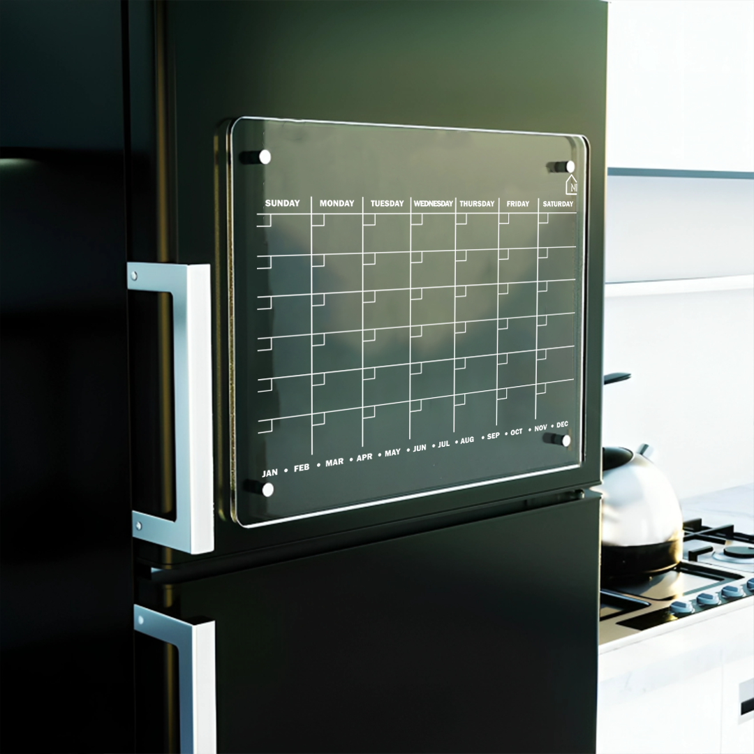 Clear Monthly Plus Weekly Fridge Acrylic Planner | Pens and Reg