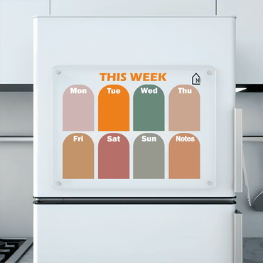 This week Pastel color blocks Acrylic Fridge Planner | Pens and Reg - Memories InsiteTHIS WEEK ROUNDED BLOCKES FRIDGE PLANNER I