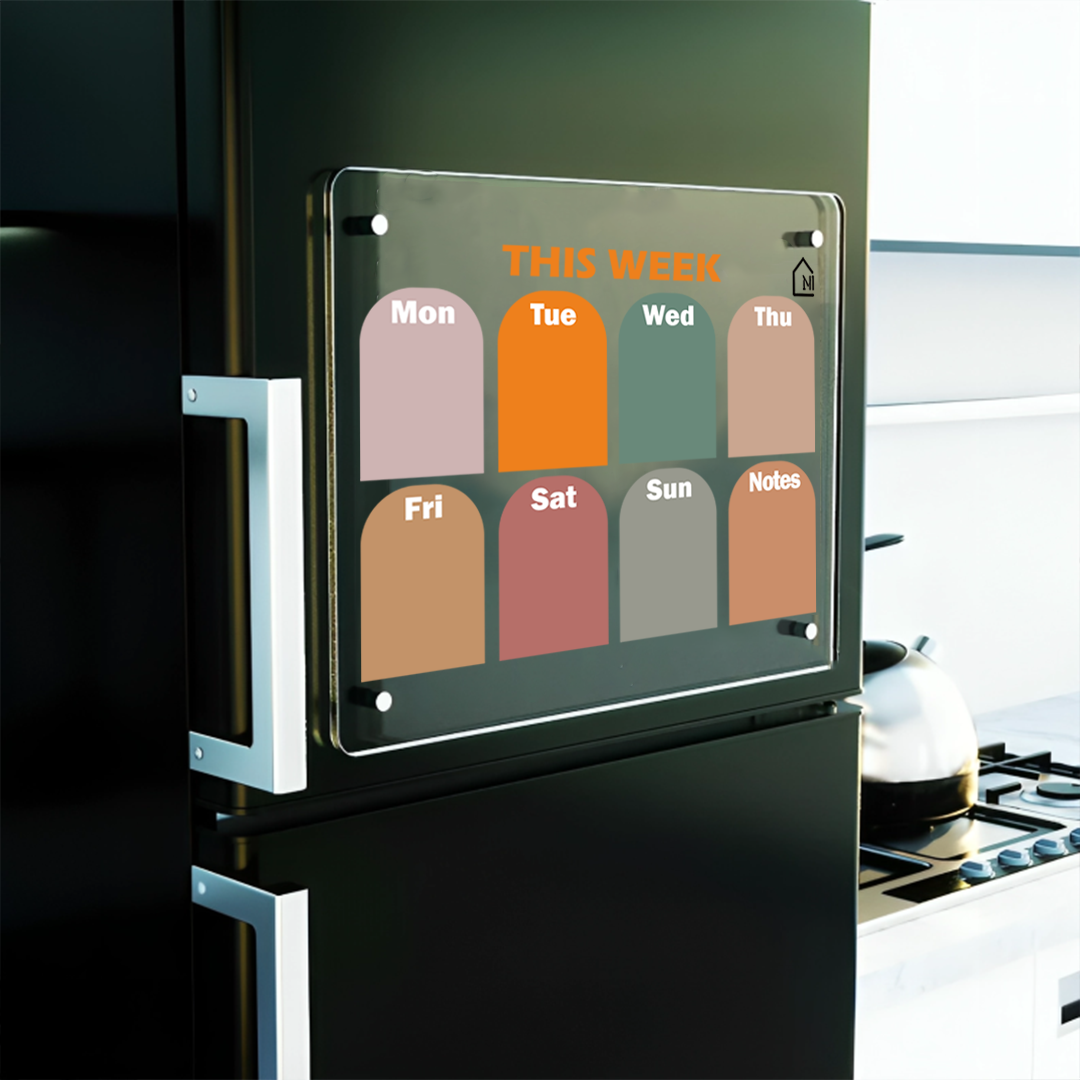 This week Pastel color blocks Acrylic Fridge Planner | Pens and Reg