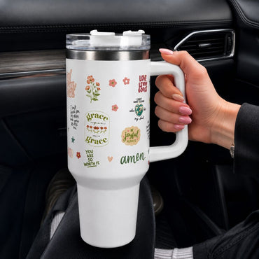 White Stainless Steel Travel Mug