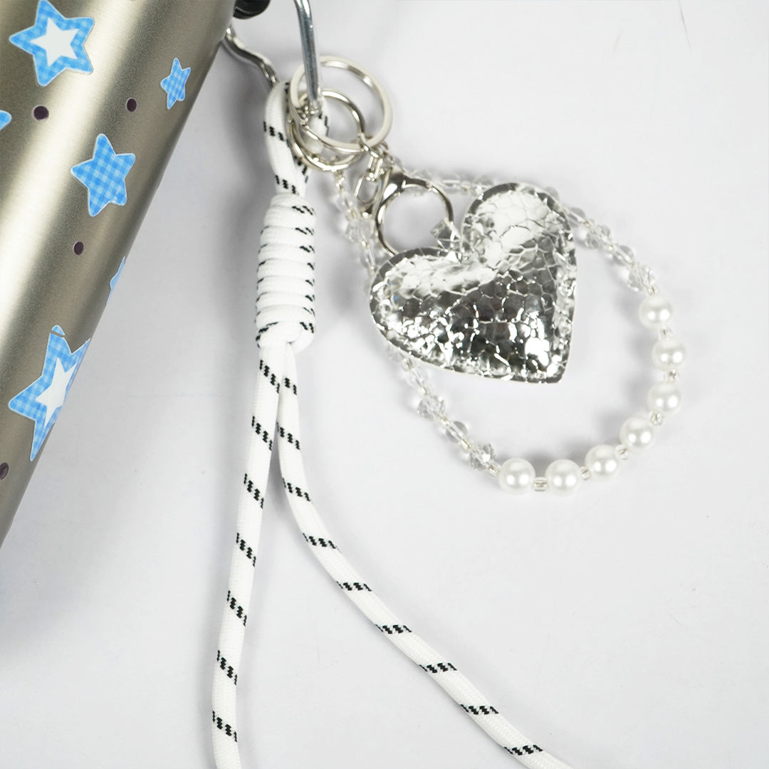 Star Print Sipper Bottle with Charm | Reusable Travel Water Bottle | Cute Everyday Drinkware