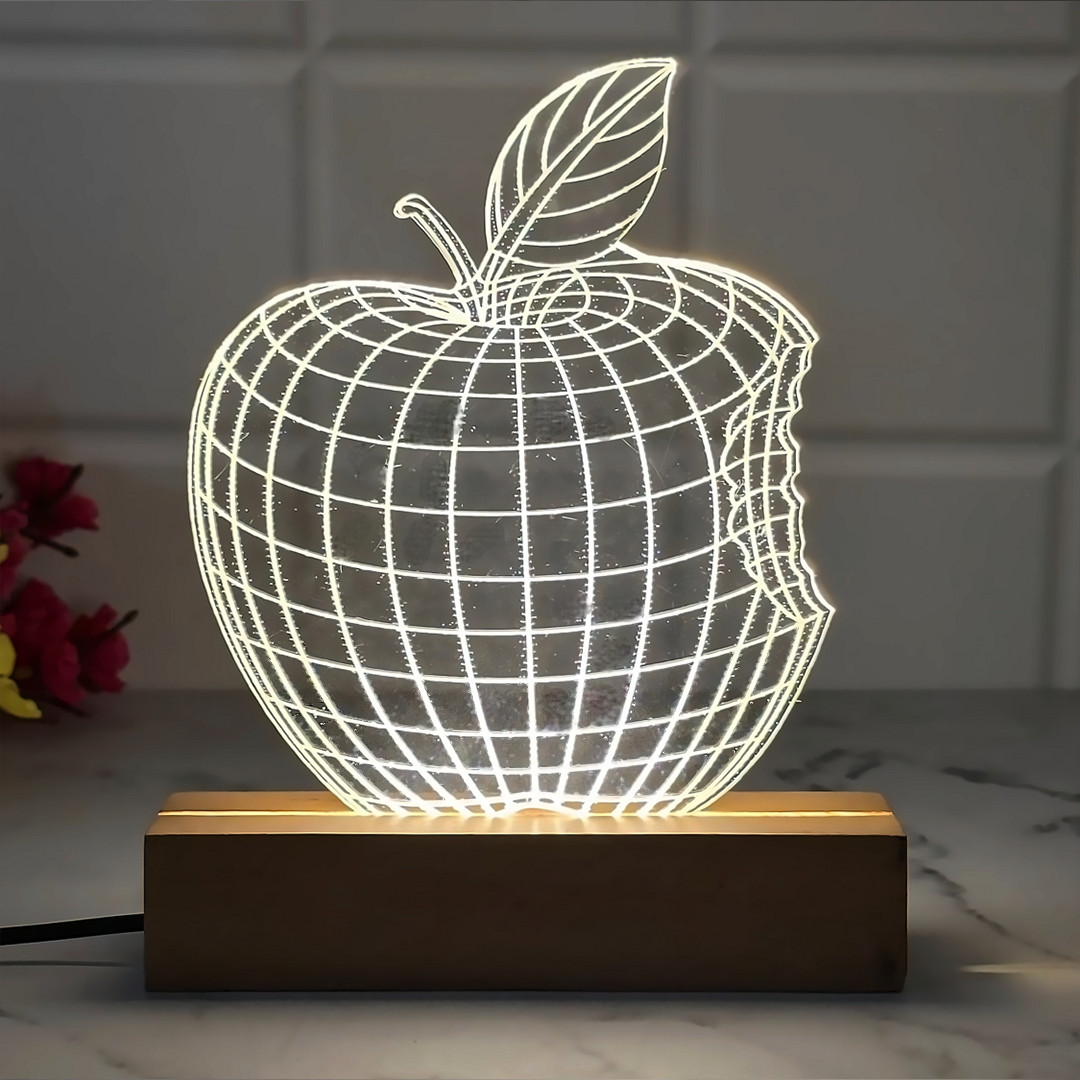 ๐ Apple Glow 3D Lamp โ Crisp Light, Fresh Style
