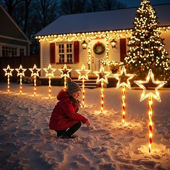 Star Solar Pathway Lights for Christmas