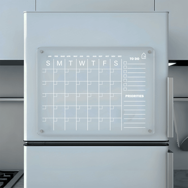 Monthly Acrylic Reusable Fridge Planner with To-Do and Priorities Blocks | Pens and Reg - Memories InsiteMONTHLY FRIDGE PLANNER WITH TO-DO AND PRIORITY I