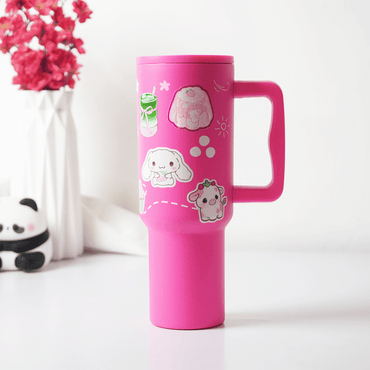 “Hot Pink Love Doodle Tumbler – Leak-Proof & Stylish” - Memories InsitePINK LOVE DOODLE TUMBLER-40 OZ