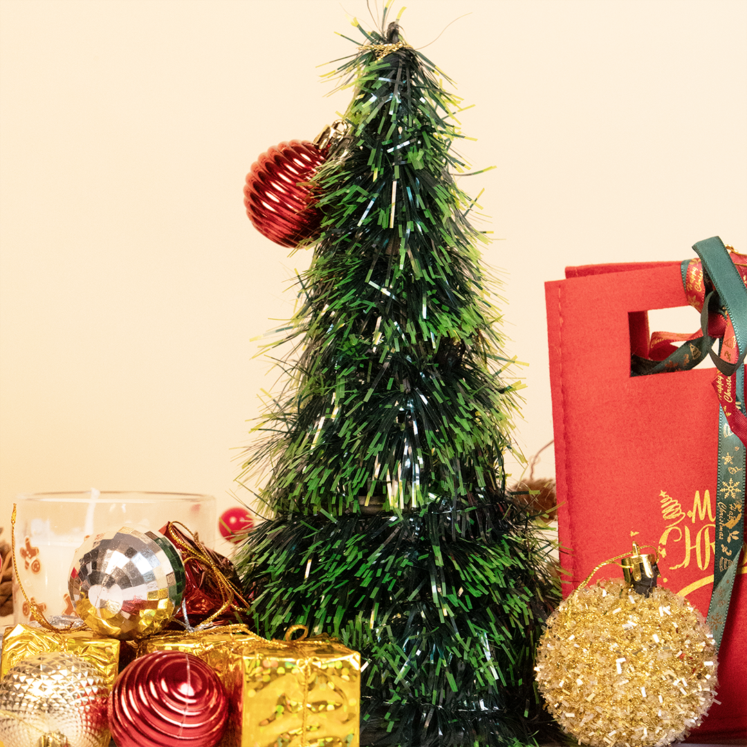 Mini Tinsel Christmas Tree